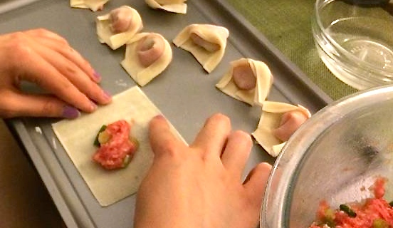Step 1 for Making Wontons